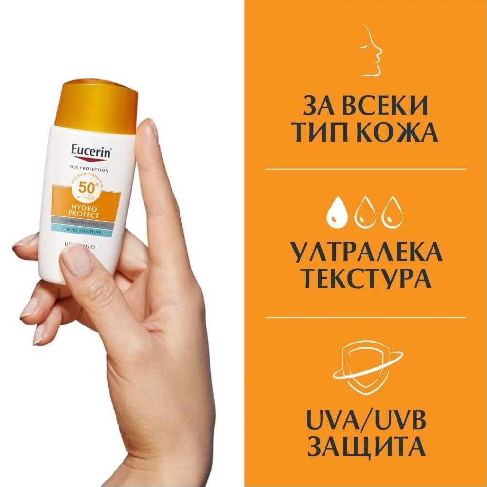 ЮСЕРИН СЪН ХИДРО ПРОТЕКТ УЛТРА-ЛЕК СЛЪНЦЕЗАЩИТЕН ФЛУИД SPF 50+ ЗА ВСЕКИ ТИП КОЖА 50 МЛ 4 Юсерин Сън Хидро Протект Ултра-Лек Флуид SPF50+ за всеки тип кожа 50 мл