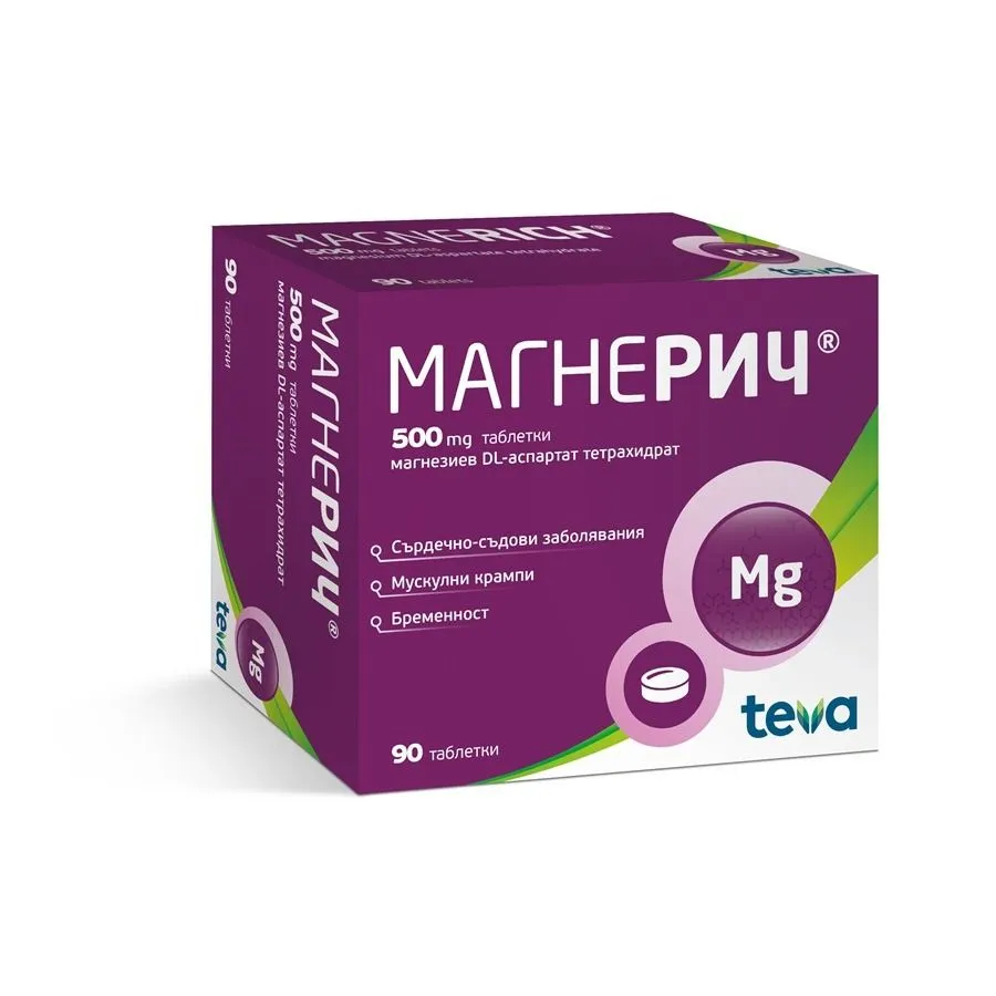 Магнерич при мускулни крампи 500 мг таблетки х 90 Тева