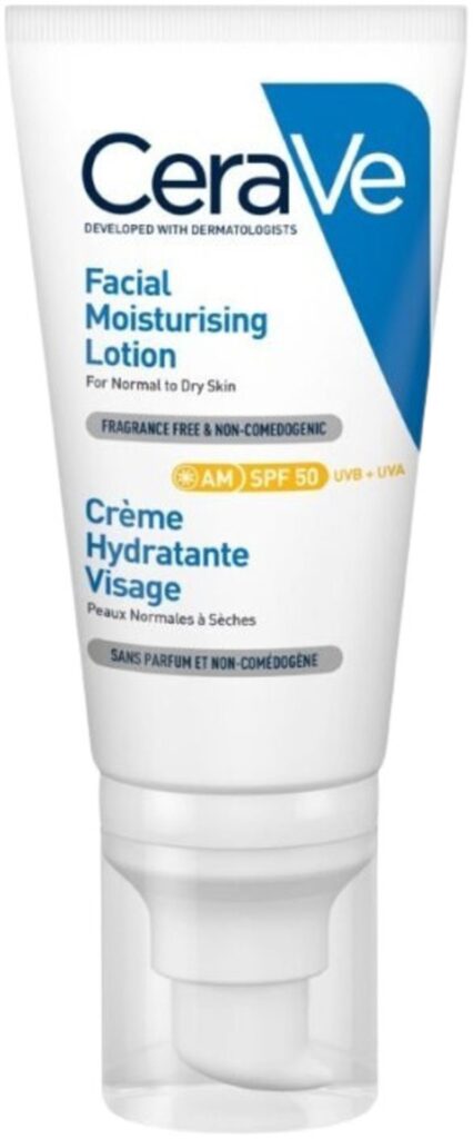 СераВе Хидратиращ Крем за Лице за нормална до суха кожа SPF50 52 мл